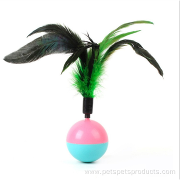 feather interactive tumbler educational plastic ball cat toy
